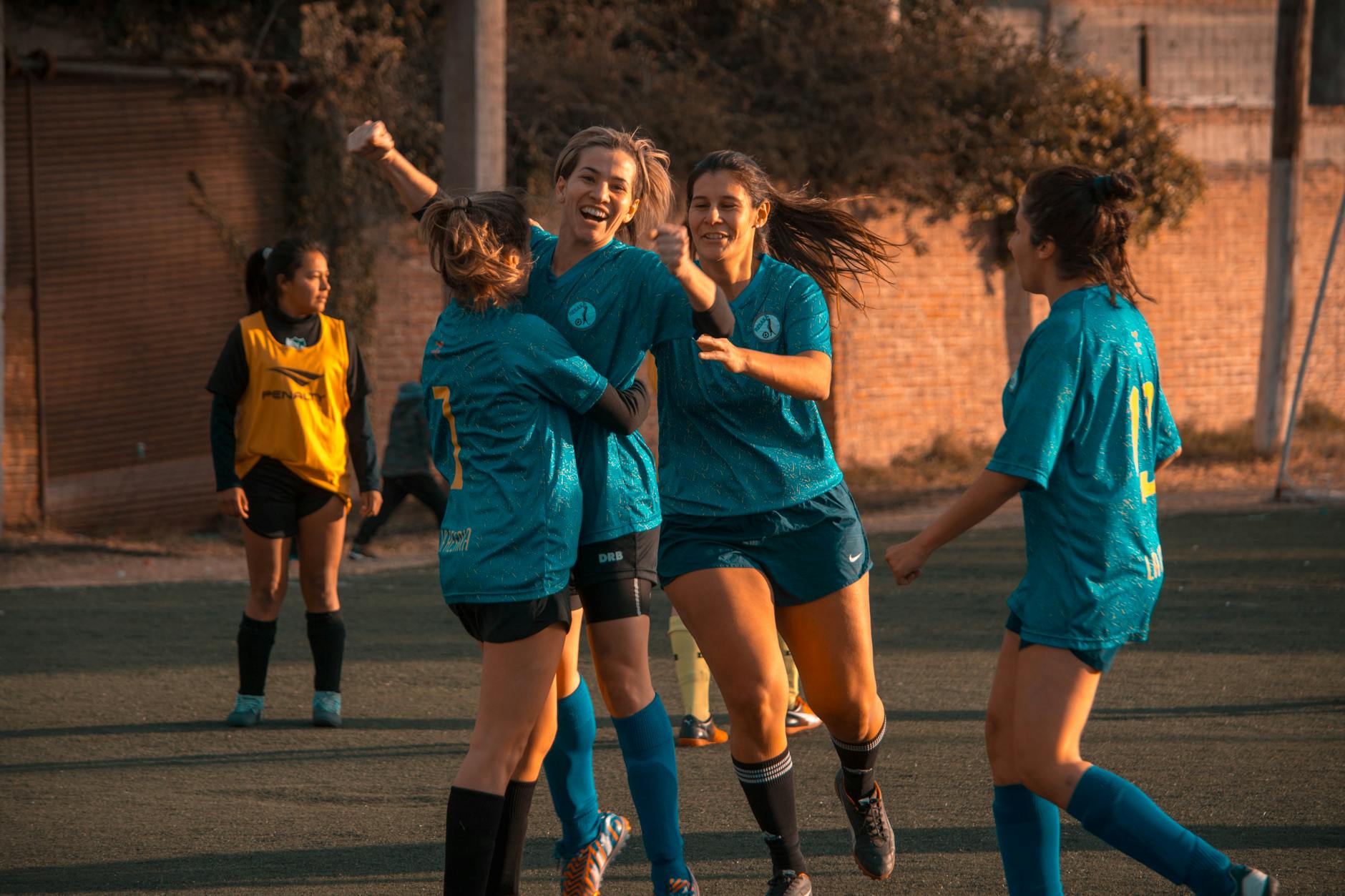 Girls playing soccer